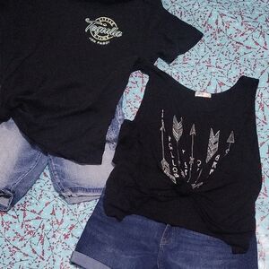 2 Jean Short Sets 1 Low Price